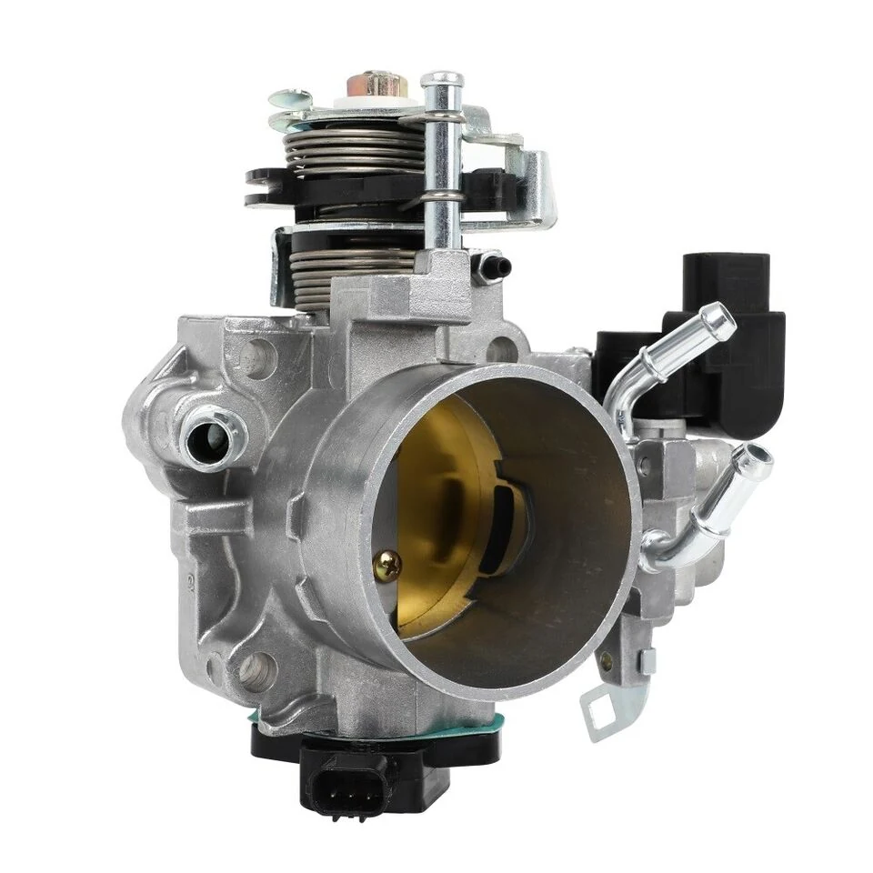 Nissan throttle body viewed from the flange face