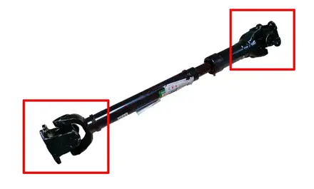 Propeller shaft with both joint positions marked for identification