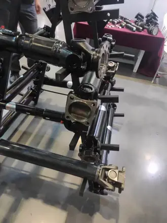 Propeller shafts racked in the finished goods area