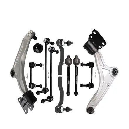 Complete suspension arm kit with control arms links ball joints and tie rod ends