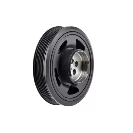 Multi-groove crankshaft pulley with machined hub bore