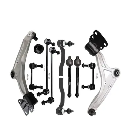Complete suspension arm kit with control arms links ball joints and tie rod ends