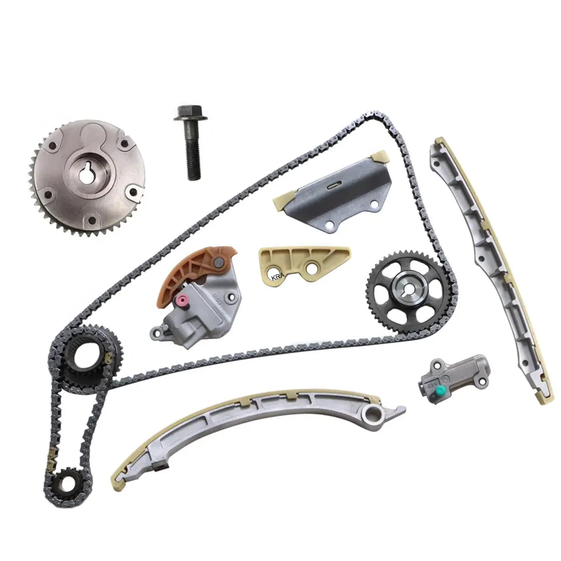 GM timing chain kit with chain gears guides and tensioner