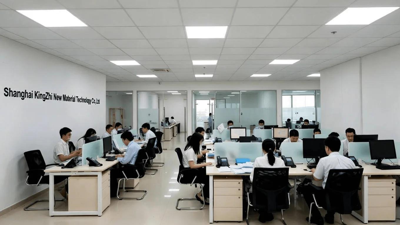 Sales and technical team at the Shanghai Kingzhi New Materials office