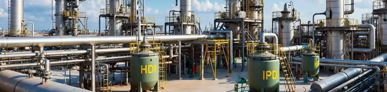 Chemical process plant columns piping and storage vessels