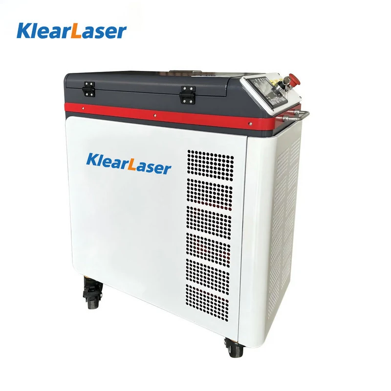 Cabinet pulse machine with cleaning head and fibre cable coiled on top