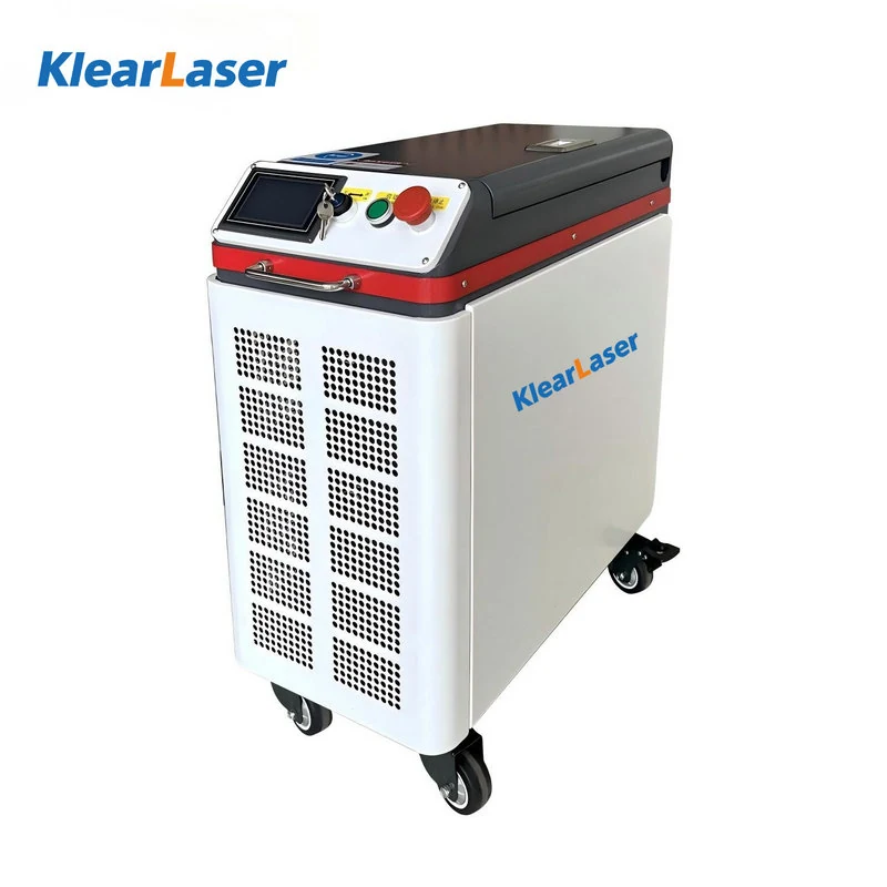 Cabinet pulse laser cleaning machine in blue and white housing