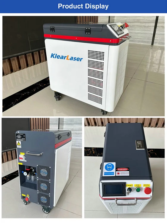 KlearLaser cabinet pulse laser cleaning machine shown front and rear