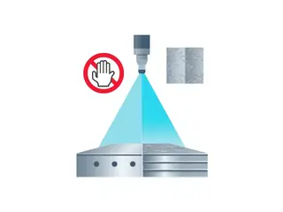 Illustration of non-contact laser cleaning leaving the substrate undamaged