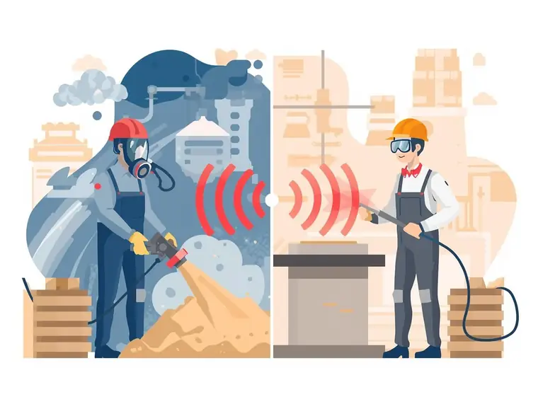 Illustration of safer laser cleaning operation