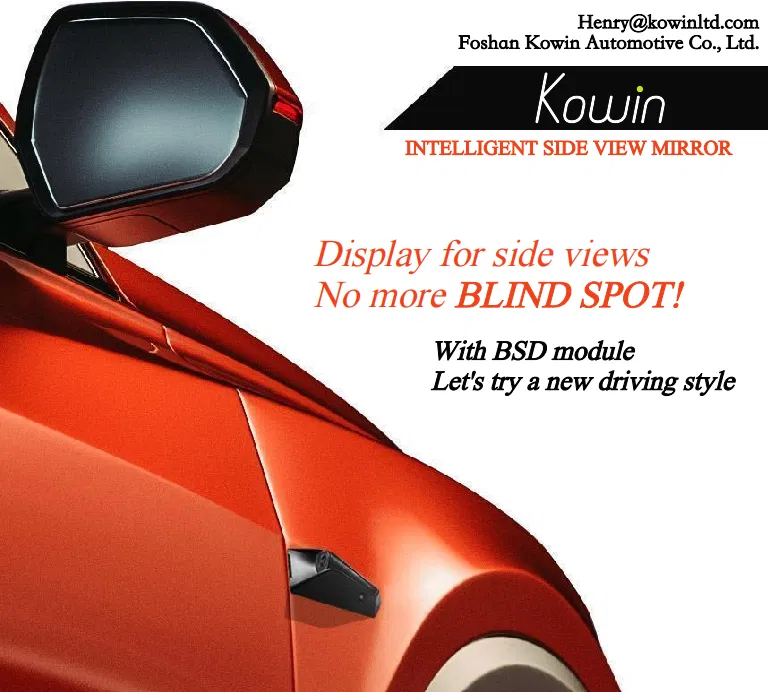 Side view camera in use with rear traffic and pedestrian detection alerts displayed