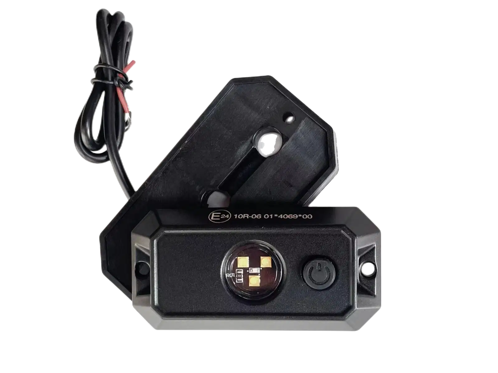 KOR003 rock light in white with metal housing and integrated switch