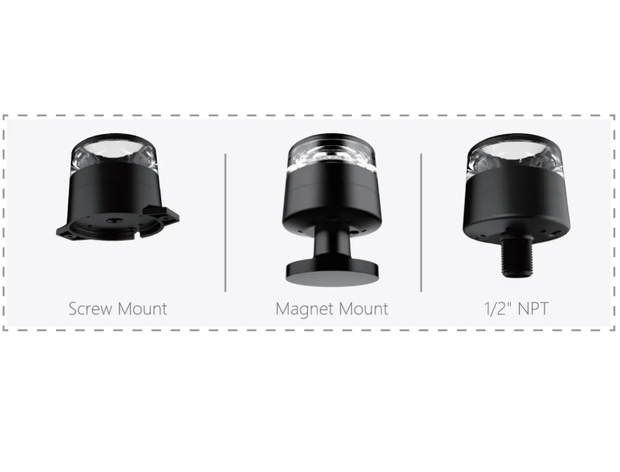 KOW25 beacon mounted on a vehicle roof with the mounting bracket