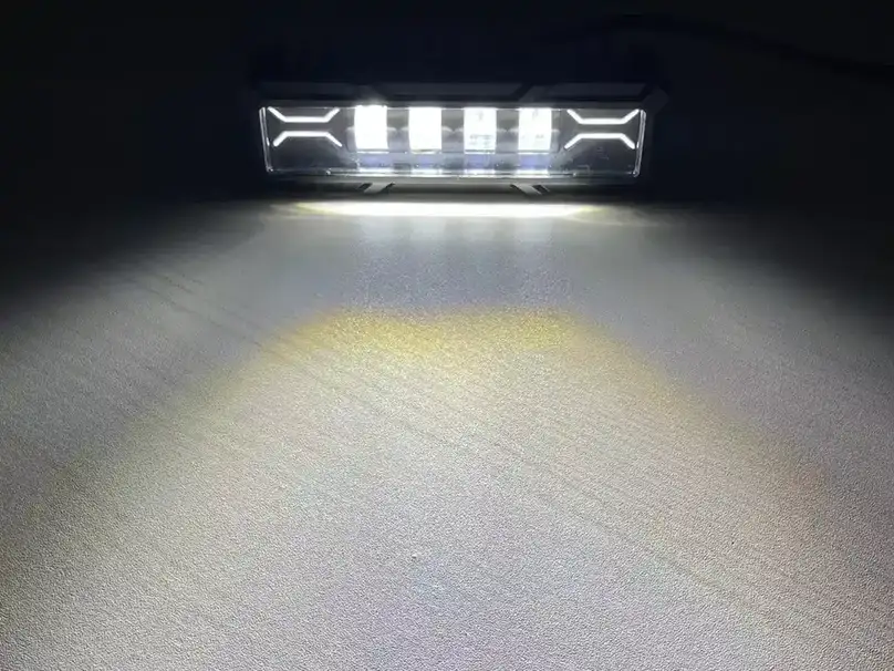 KOWK102 series driving light beam pattern photographed at night