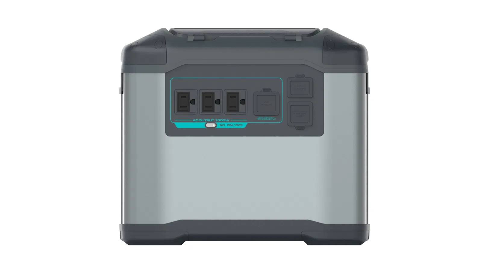 Portable power station mounted on a vehicle roof with solar panel deployed