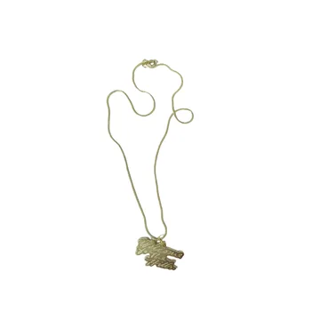Gold plated chain necklace with a small die struck pendant