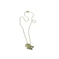 Gold plated chain necklace with a small die struck pendant