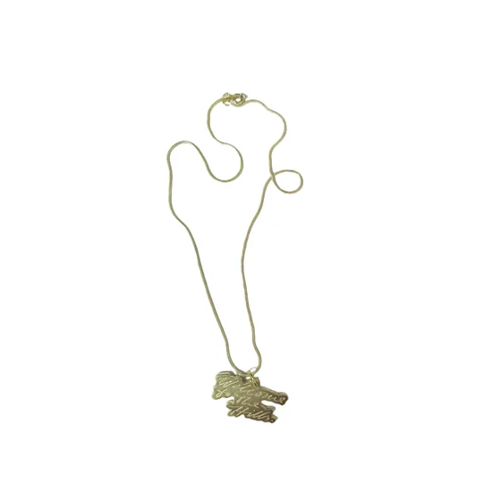 Gold plated chain necklace with a small die struck pendant