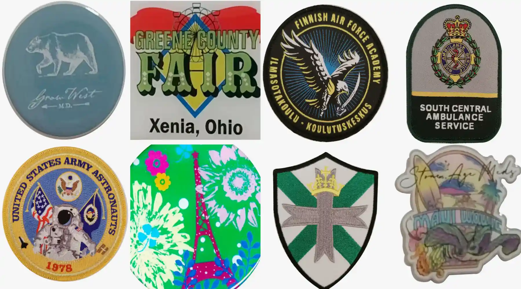 Woven and printed patches and challenge coins produced for customers