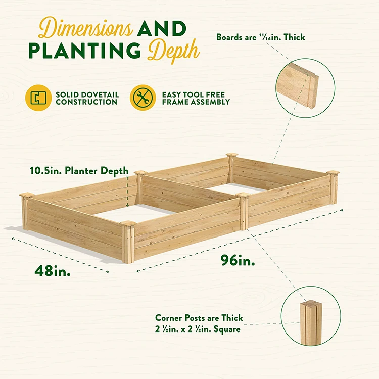 Wooden Raised Garden Bed KGFP6103 view 3