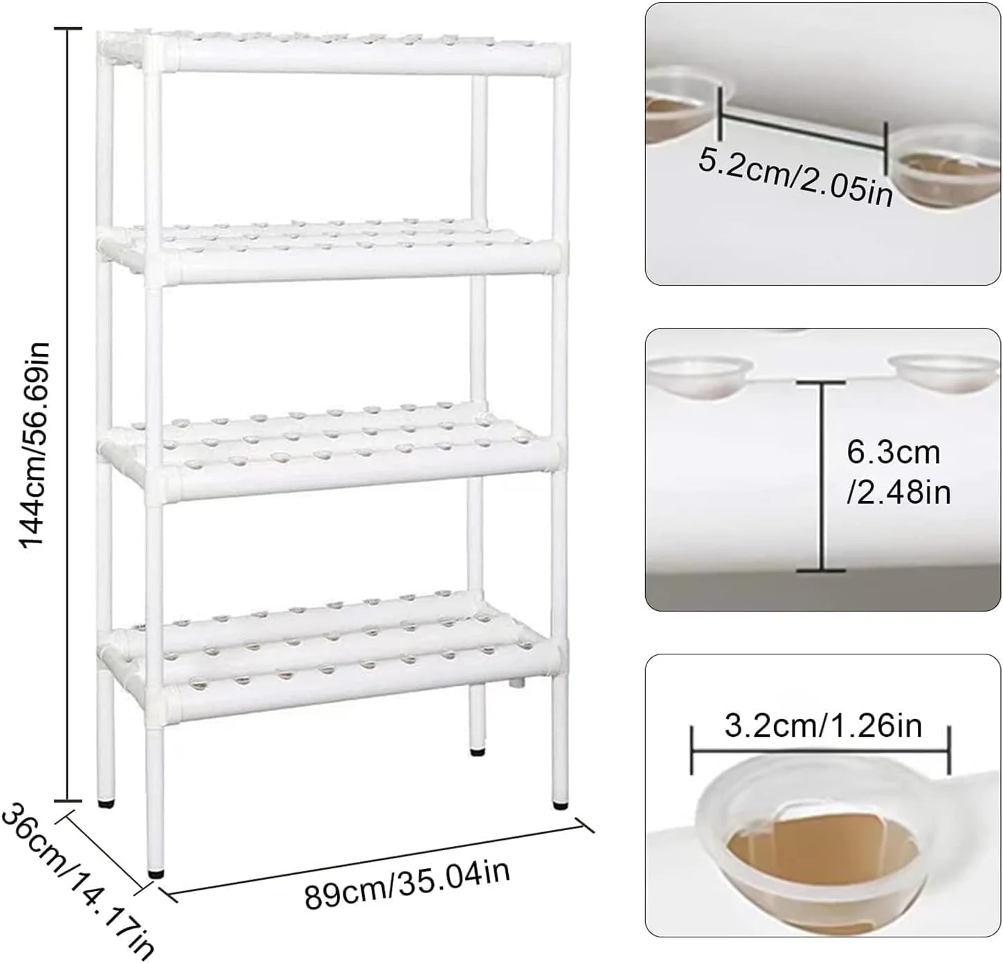 Vertical Hydroponic System (4layers 12 tubes 108holes) KGFP7114 view 2