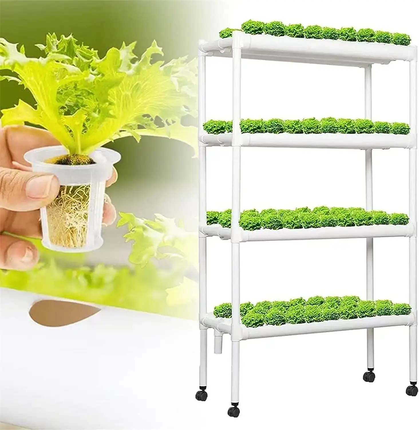 Vertical Hydroponic System (4layers 12 tubes 108holes) KGFP7114 - Hydroponics System made by Kunda