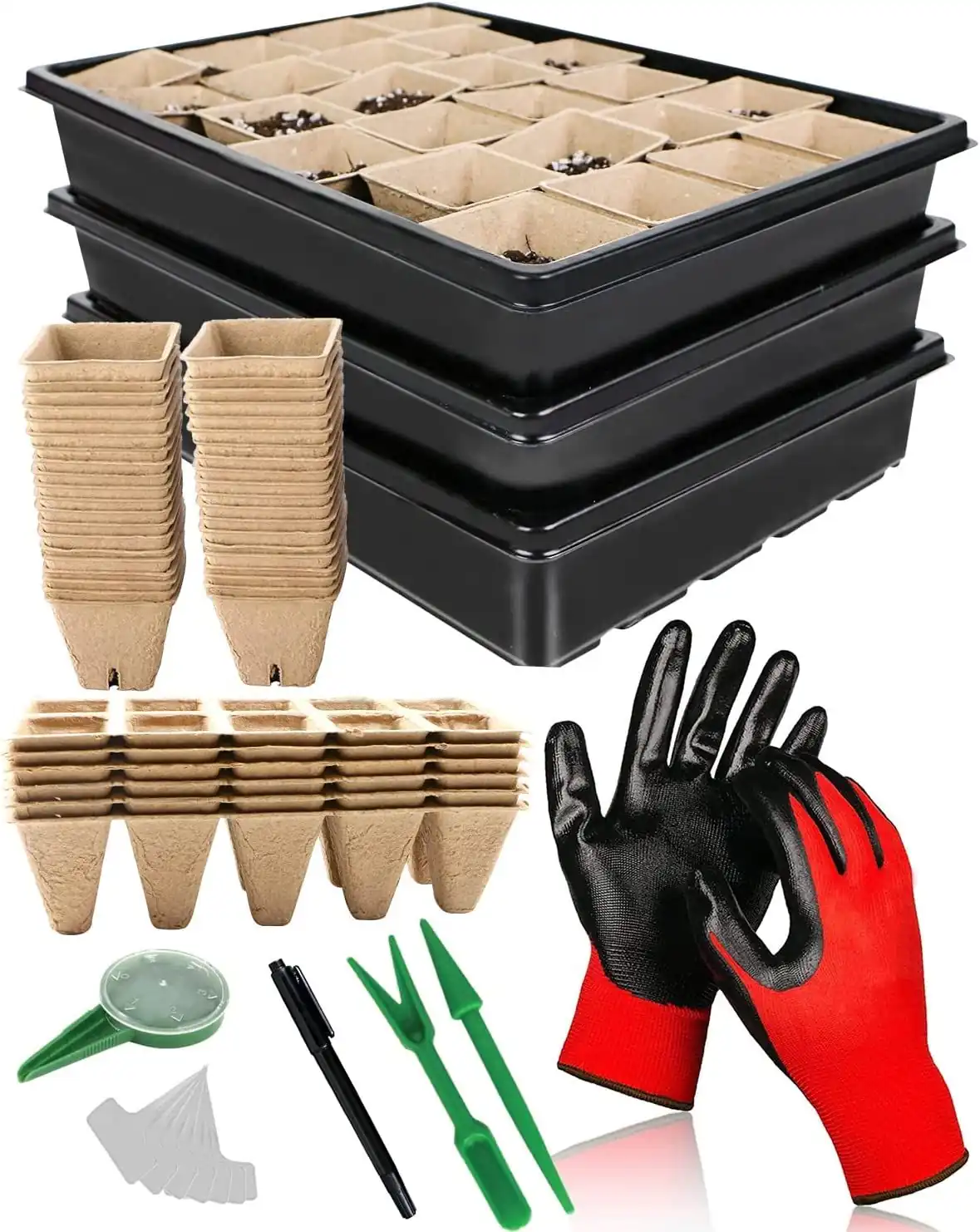 Indoor Garden Starter Kit KG2204S - Biodegradable Plant Pot made by Kunda