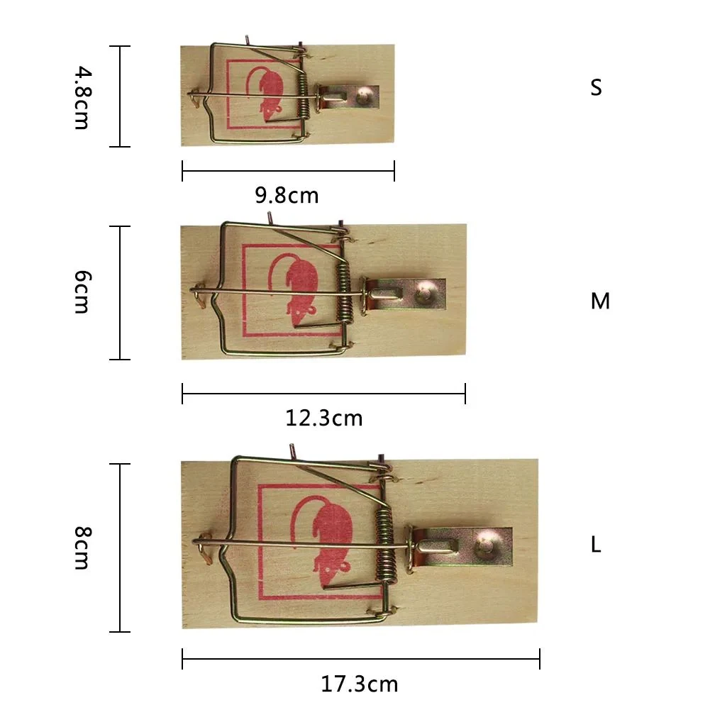 Wooden Mouse Rat Snap Trap - NRTW002, detail view