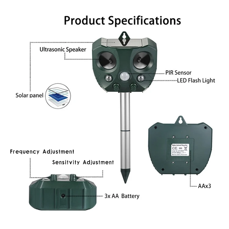 3 in 1 Functional Solar Pest Repeller - KDPS016, in use