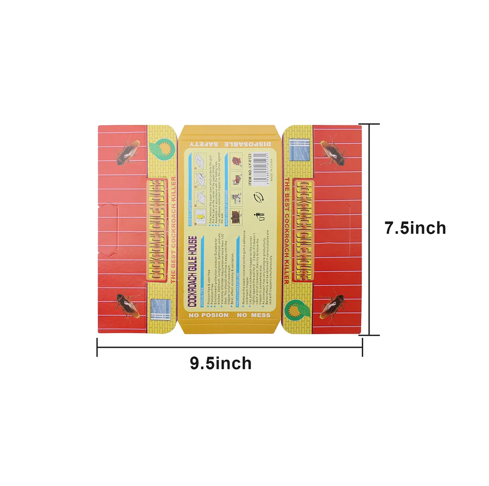 Cockroach House Glue Trap - NRTG016, size reference