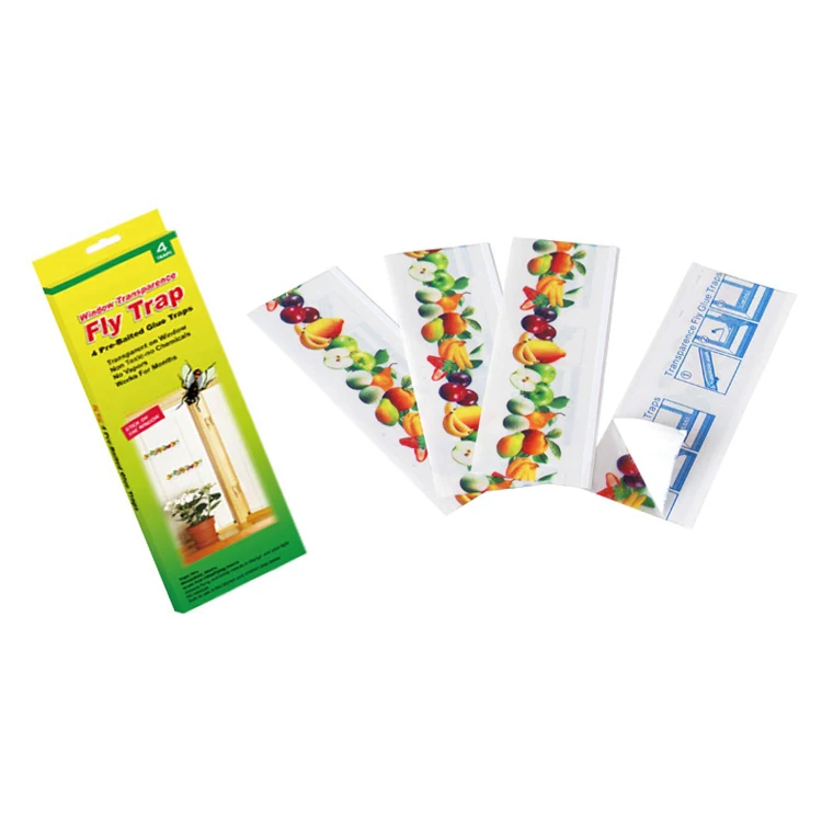 Fruit Image Window Fly Sticker Glue Trap - NRTG026, packaging and pack detail