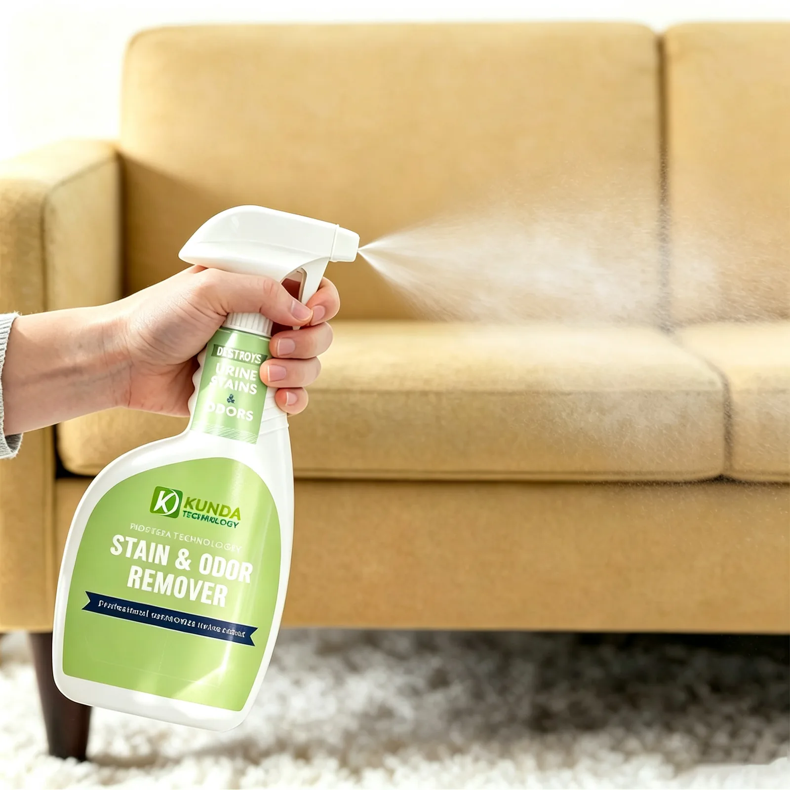 Pet Odor Eliminator Spray - KH5011, in use