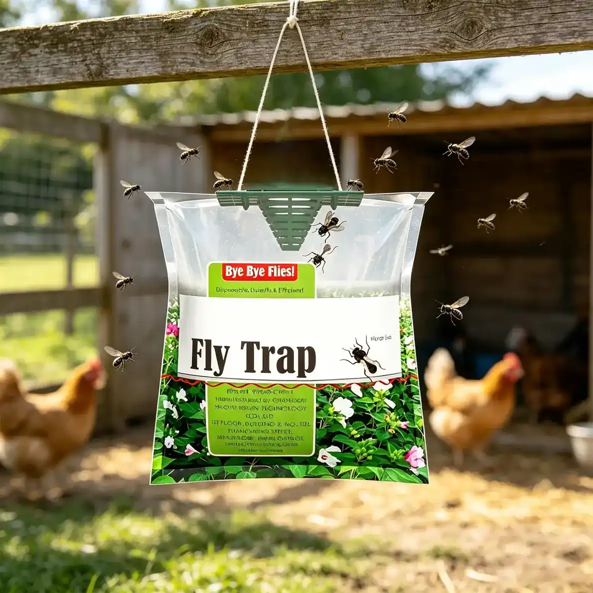 Plastic Fly Trap Bag - NRFT007, detail view