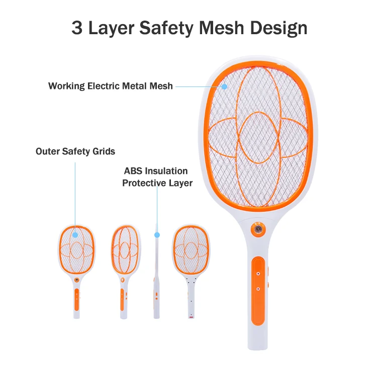 Rechargeable Electric Mosquitoes Racket With LED - KDMS005, in use