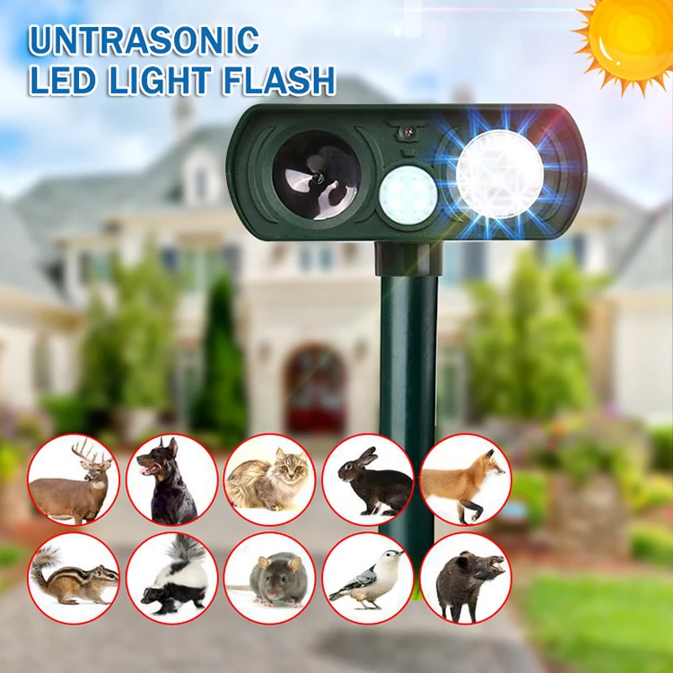 Solar PIR Sensor Ultrasonic Drive Pest Repeller - KDPS 017S, detail view