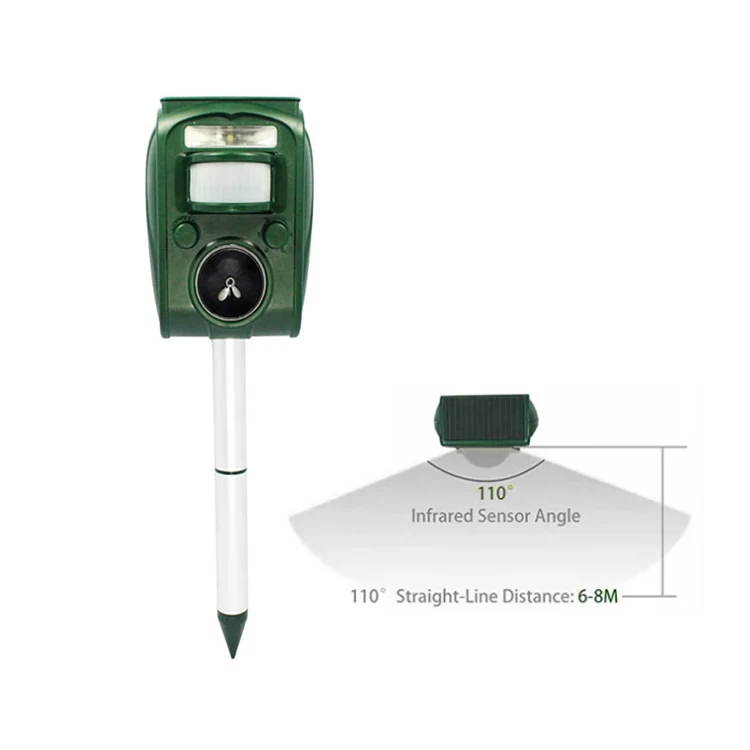 Solar Powered Ultrasonic Animal Repeller - KDPS029, detail view
