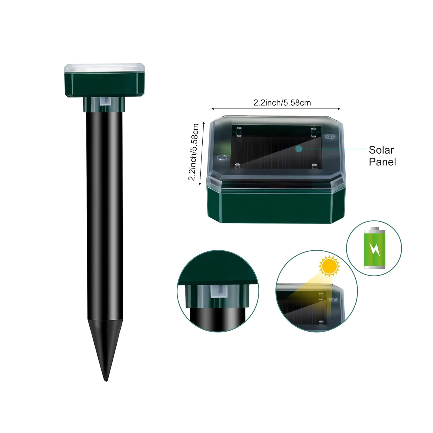 Solar Ultrasonic Pest Repeller - KDPS031, alternate angle