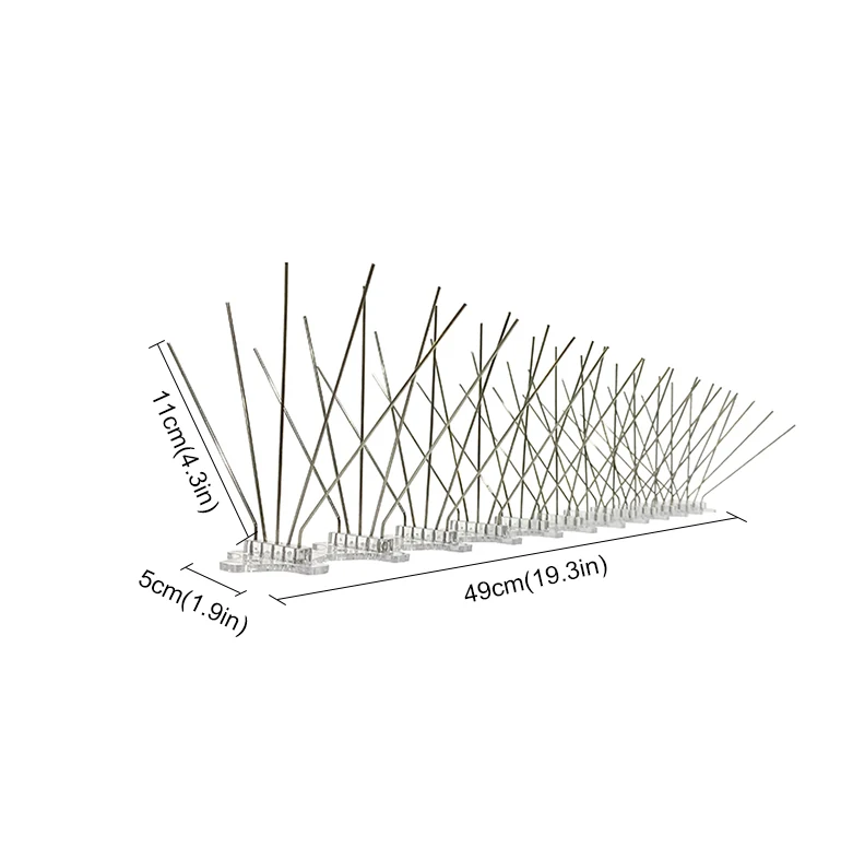 Stainless Steel Spikes and PC Basement Bird Spikes - KSBS006, in use