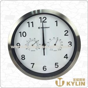 SS clock with thermometer