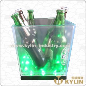 square plastic flashing ice bucket