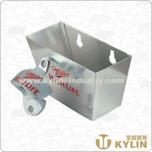 wall bottle opener with cap catcher