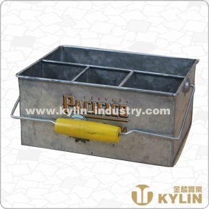 metal ice bucket with divider