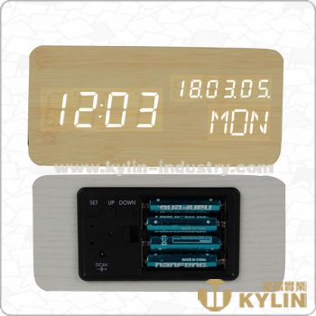 wood desk clock