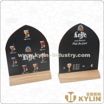 wooden table menu holder