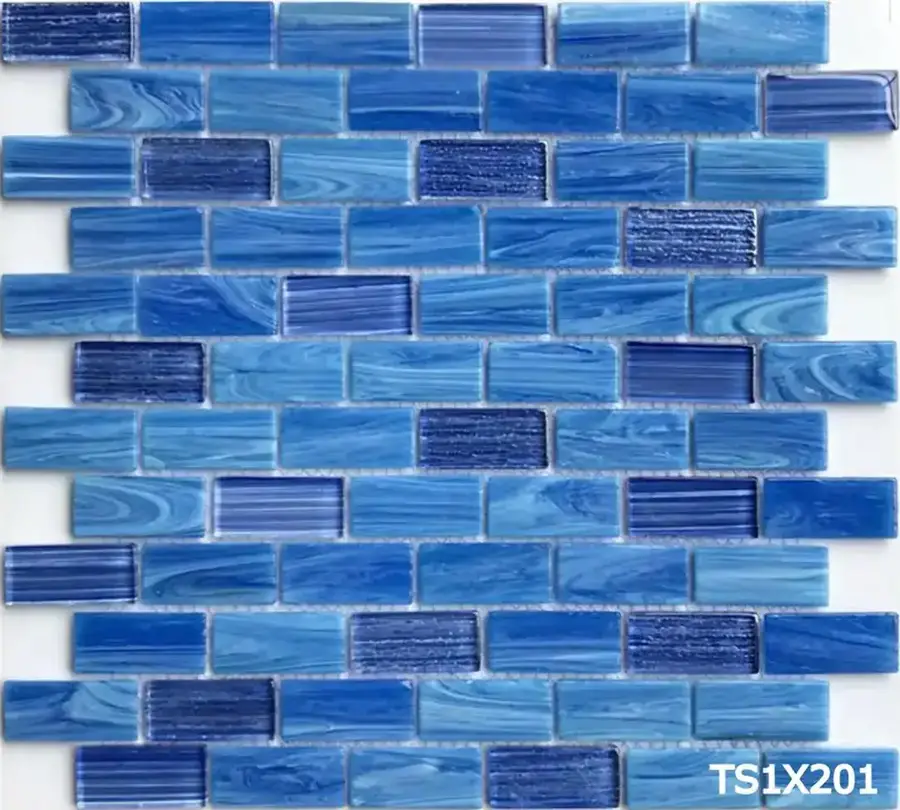 Treasure Glass Pool Tile – 1” X 2” glass tile in 1” x 2” — detail view 4