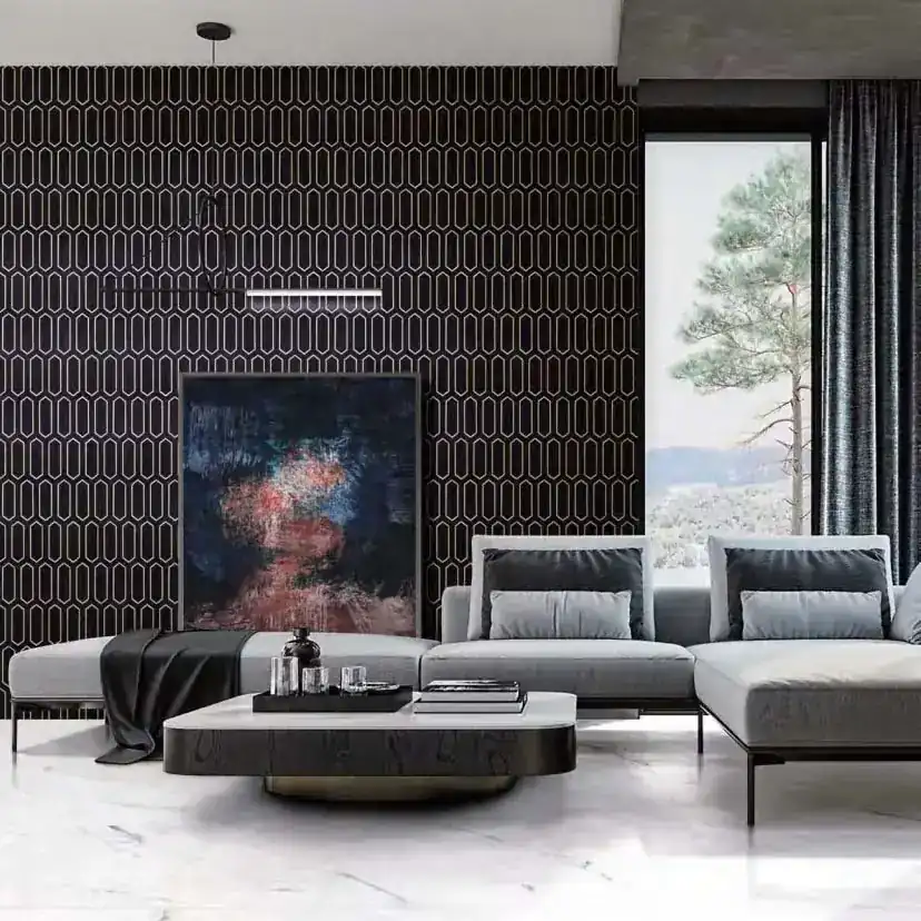 Estella Natural Stone Mosaic stone & metal finish polished tile