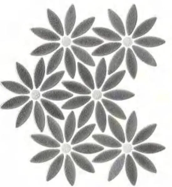 Glossy Flower Porcelain Mosaic porcelain c tile in 58X20.6mm+19X19mm S