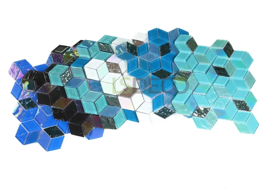 Iridescent Diamond Glass Mosaic Tile glass tile in 40 x 69mm