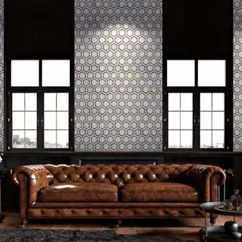 Estella Hexagon Marble Stone stone & metal finish polished tile