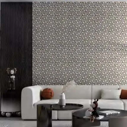 Trigon Triangle Marble Stone stone & metal finish polished tile